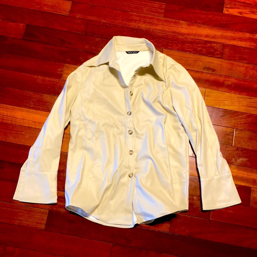 NEW SHEIN PU leather shirt. Size L